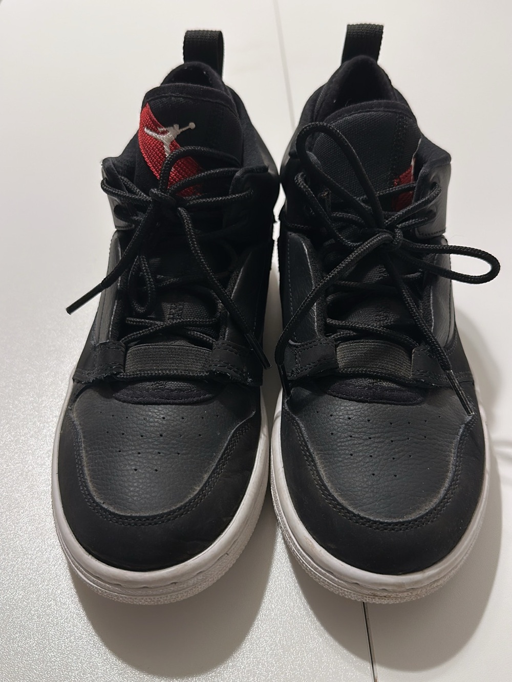 Jordan Men's Black and Red High-Top Sneakers